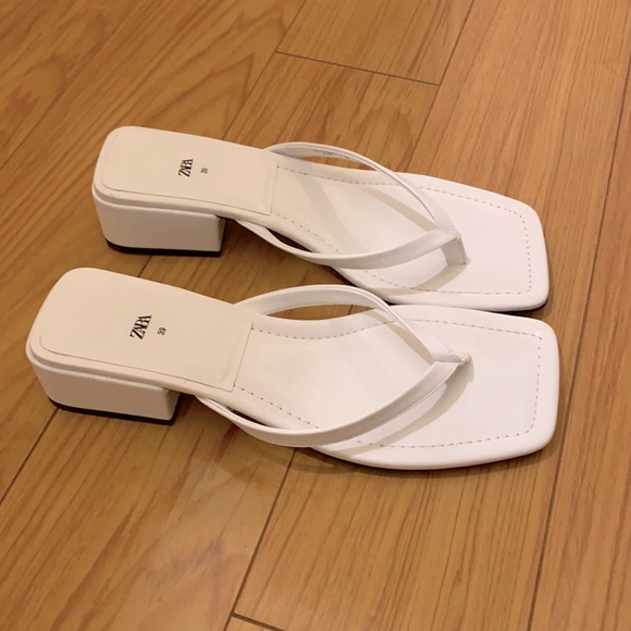 Zara flip flop heeled sandals